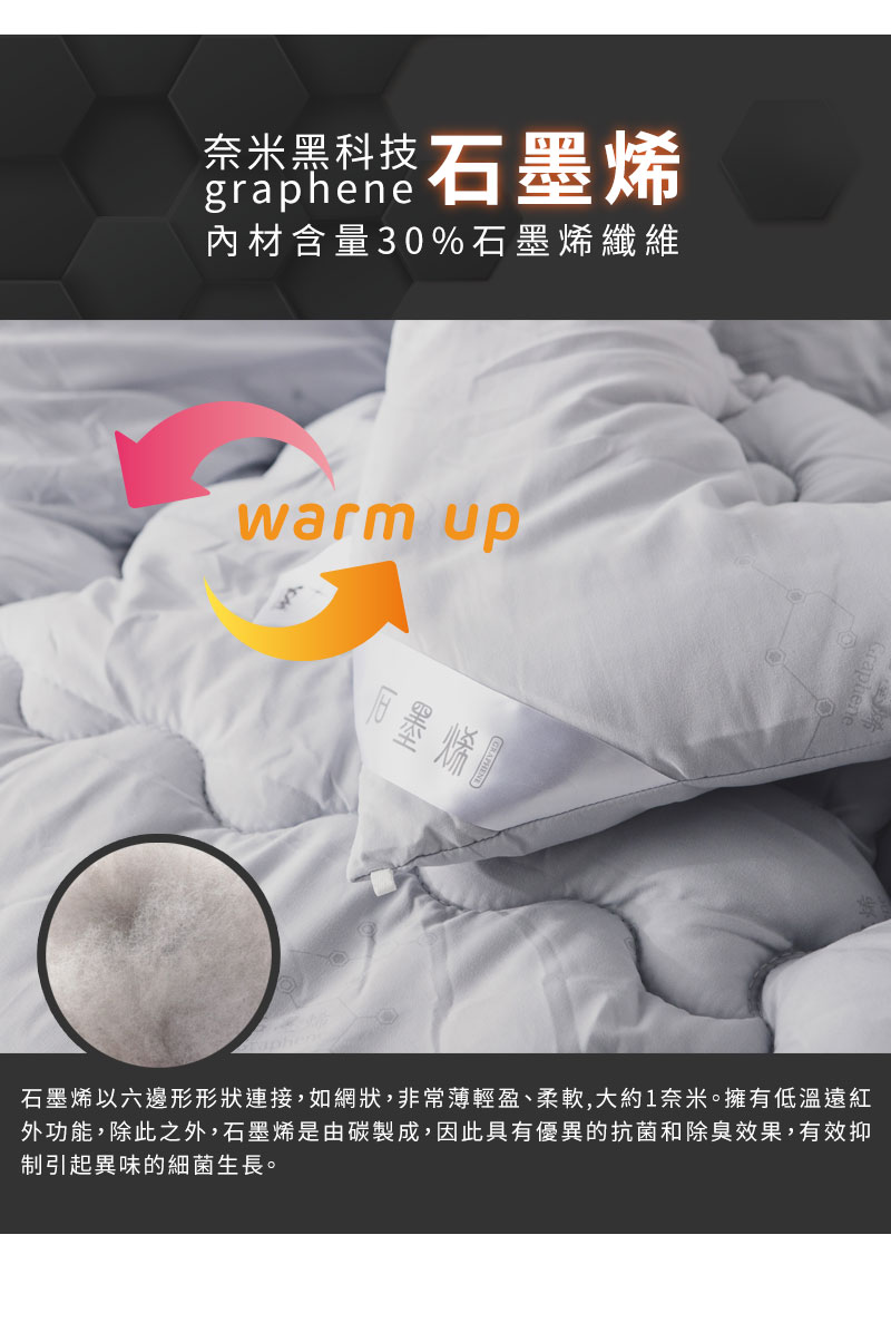 絲薇諾 MIT 石墨烯咖啡紗抗菌蓄熱被/冬被(雙人特大210