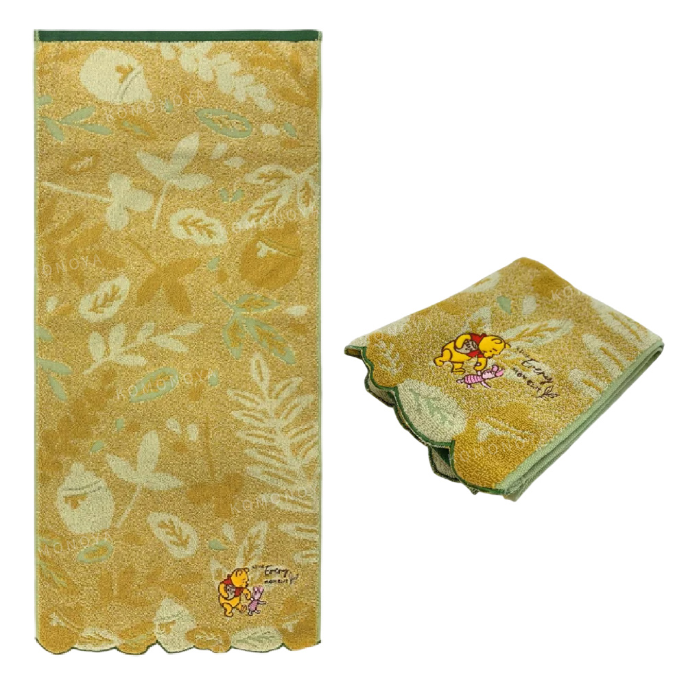 小禮堂 迪士尼 小熊維尼 奇奇蒂蒂 棉質長毛巾 34x80c