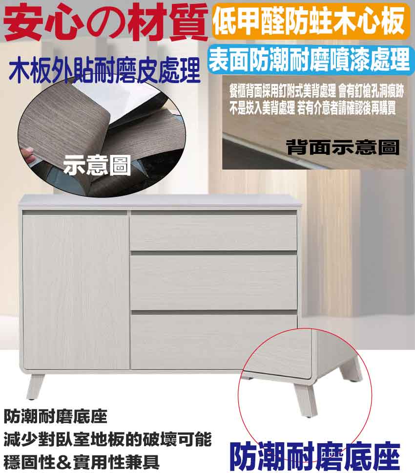 文創集 泰格4尺岩板低餐櫃評價推薦