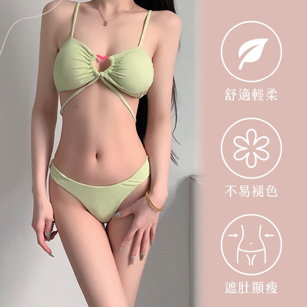 Muses 三件式平口泳裝泳衣 連身泳衣 三點式泳衣 女生泳