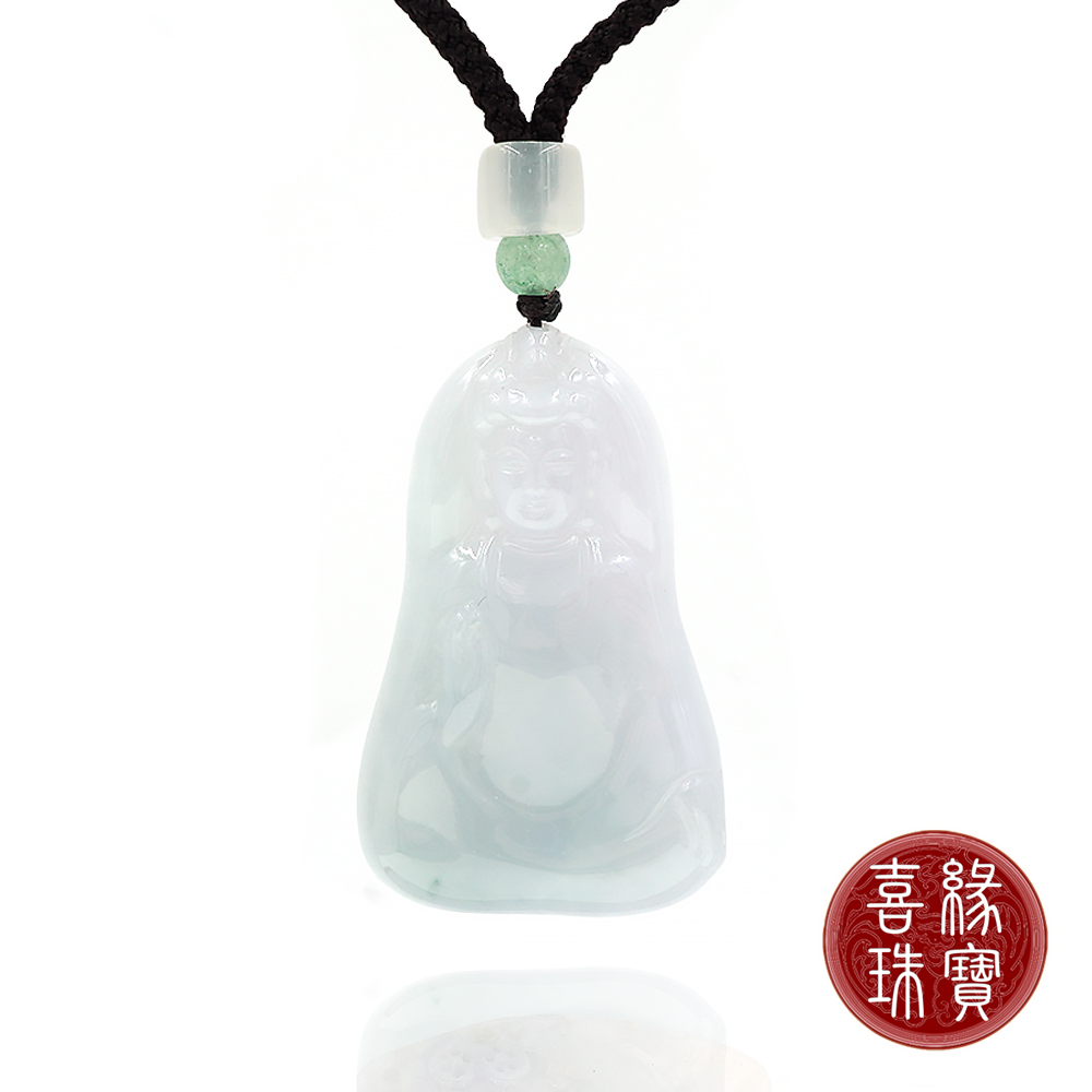 喜緣玉品 天然翡翠白衣素淨玉觀音玉珮(直)品牌優惠