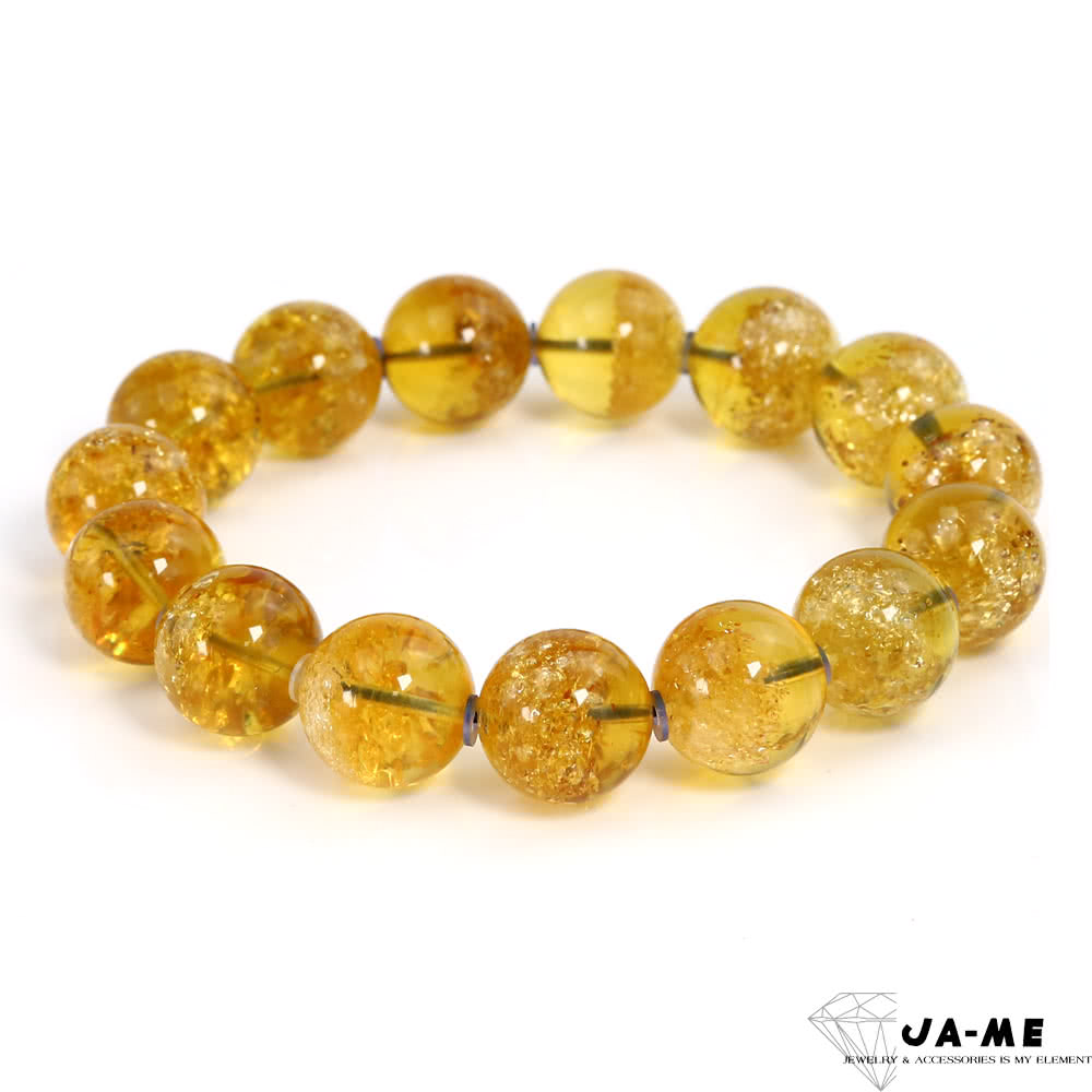 JA-ME 天然琥珀頂級藍珀雨花聚寶盆手珠13.8-14.3