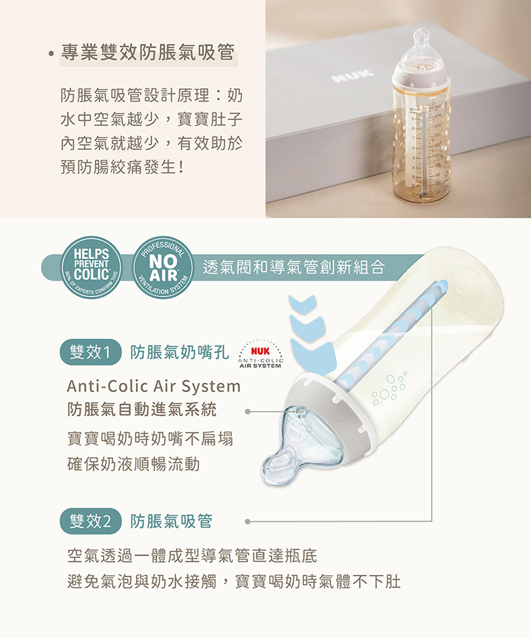 避免氣泡與奶水接觸,寶寶喝奶時氣體不下肚
