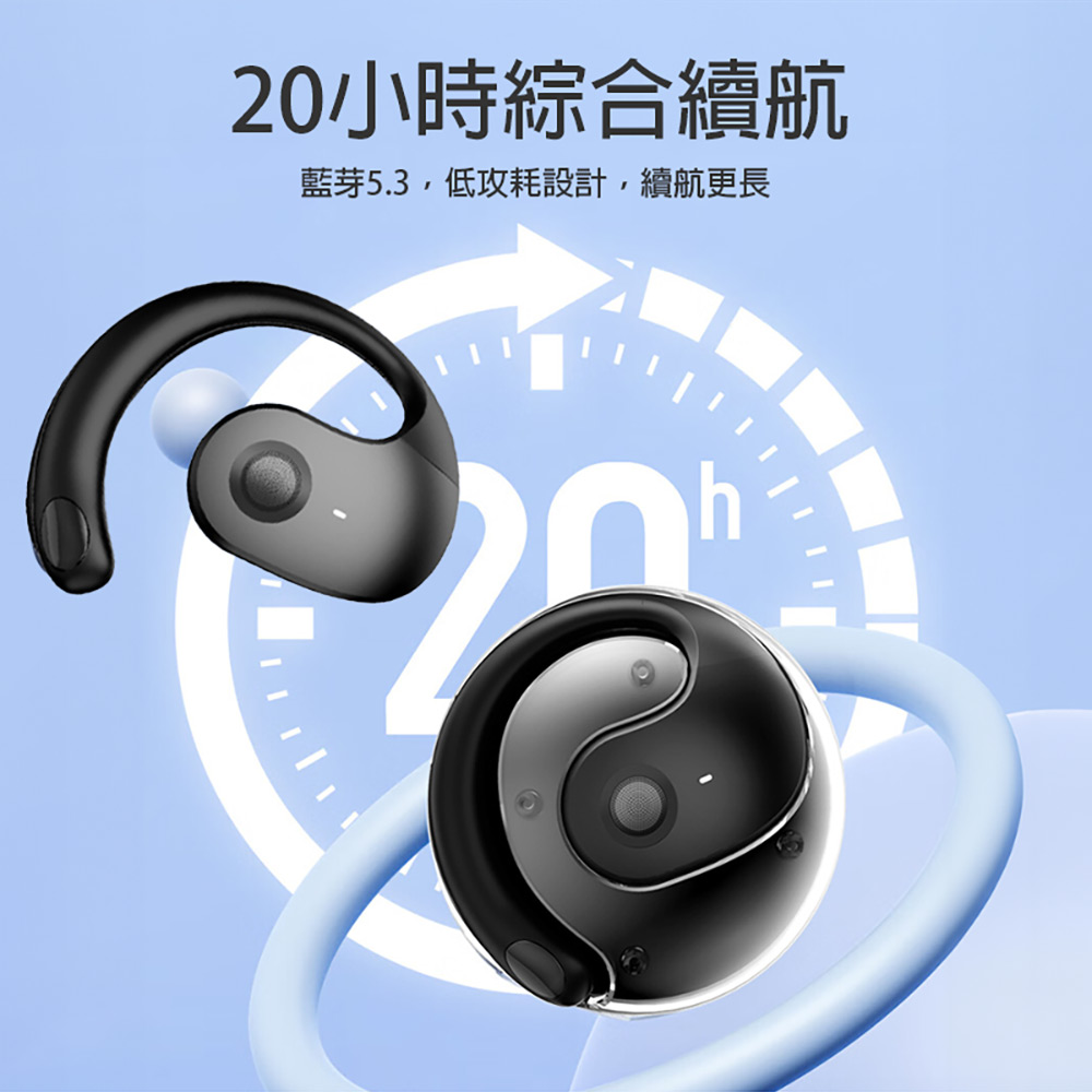 20小時綜合續航 藍芽5.3,低功耗設計,續航更長 