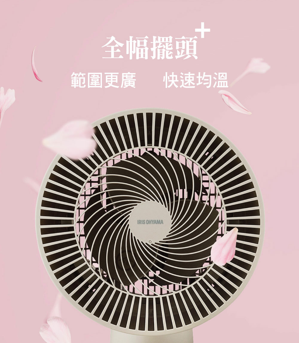 全幅擺頭 範圍更廣 快速均溫