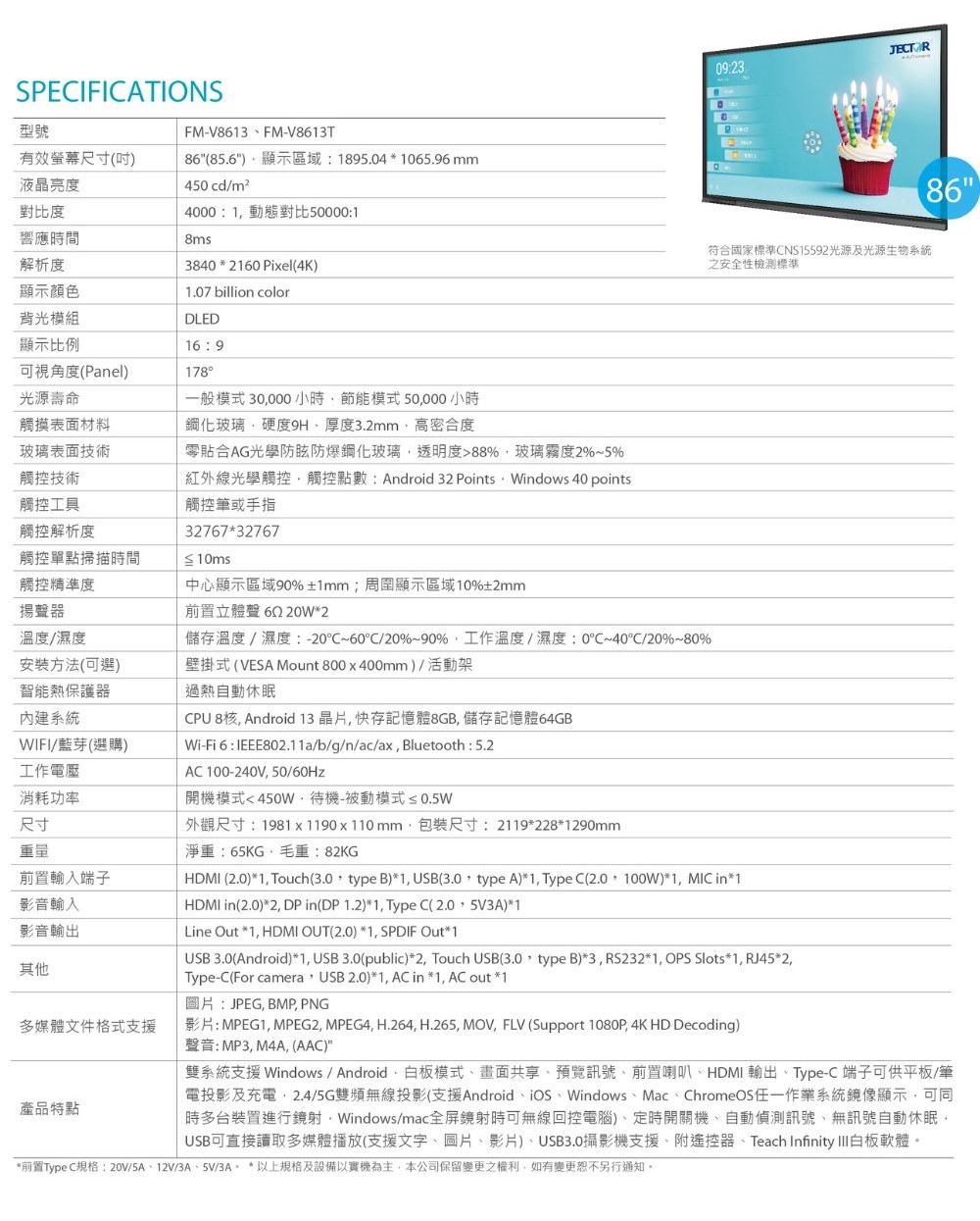 JECTOR FM-V8613 - 詳情7