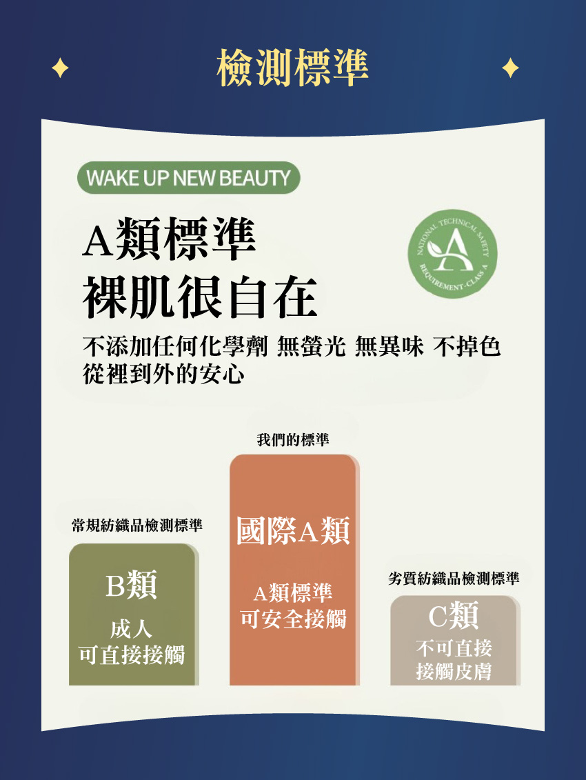 不添加任何化學劑 無螢光 無異味 不掉色