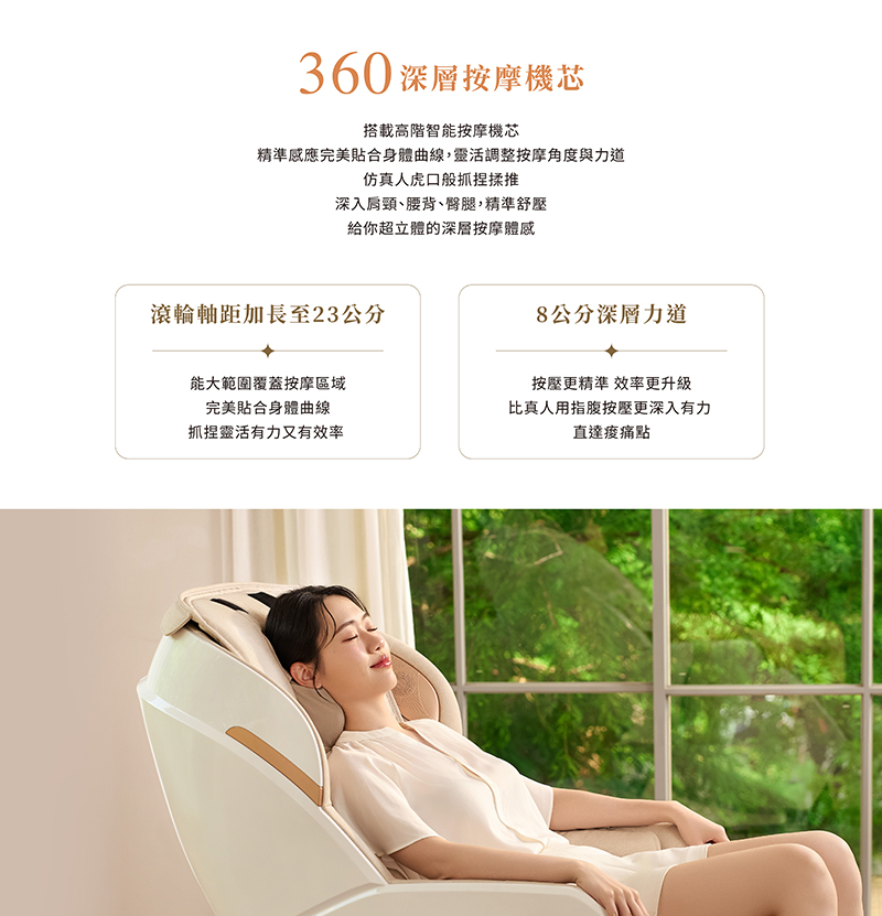 精準感應完美貼合身體曲線,靈活調整按摩角度與力道