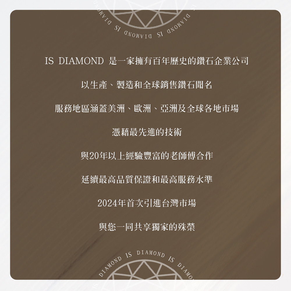 IS DIAMOND æ¯ä¸å®¶ææç¾å¹´æ­·å²çé½ç³ä¼æ¥­å¬å¸