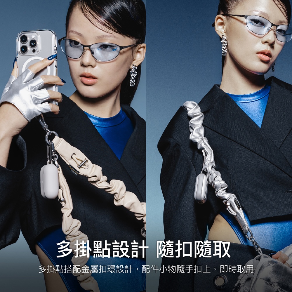 多掛點設計 隨扣隨取 多掛點搭配金屬扣環設計,配件小物隨手扣上、即時取用