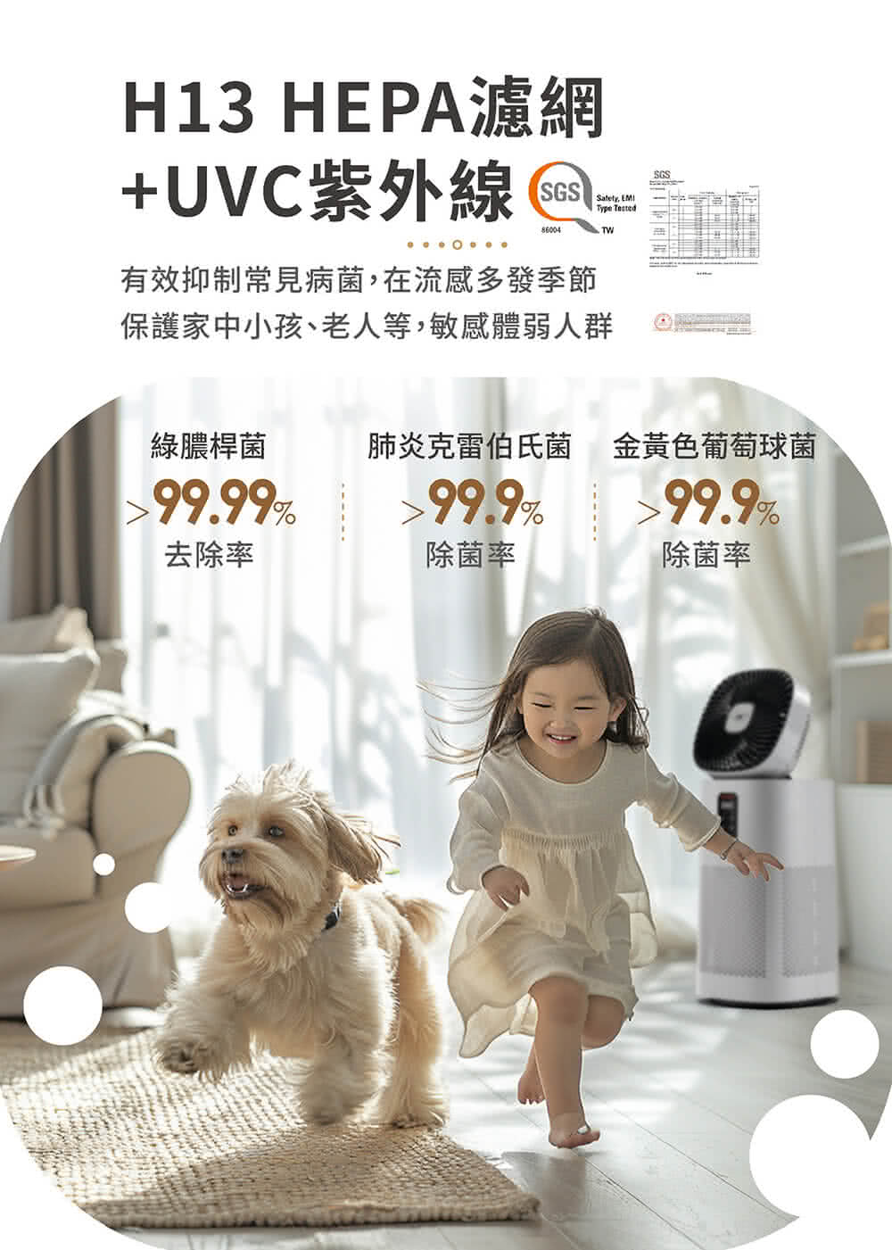 保護家中小孩、老人等,敏感體弱人群