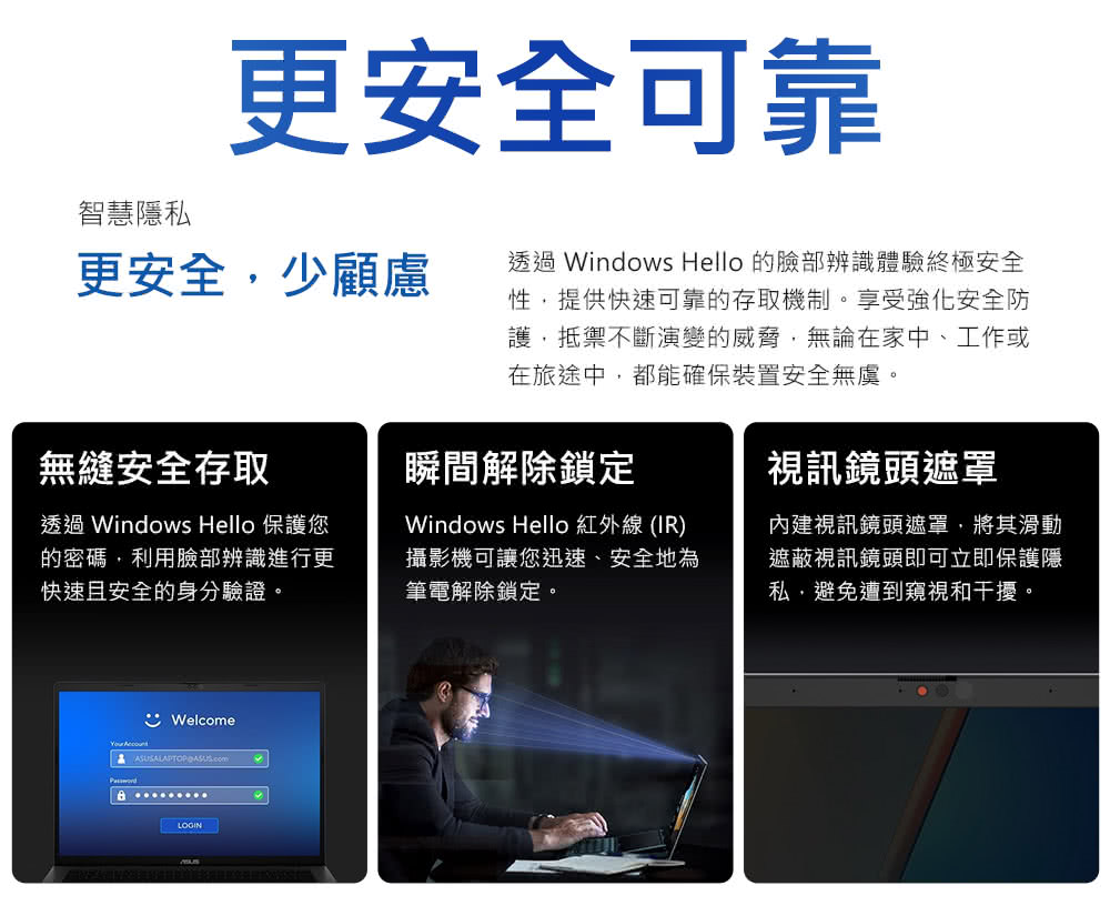 透過 Windows Hello 的臉部辨識體驗終極安全