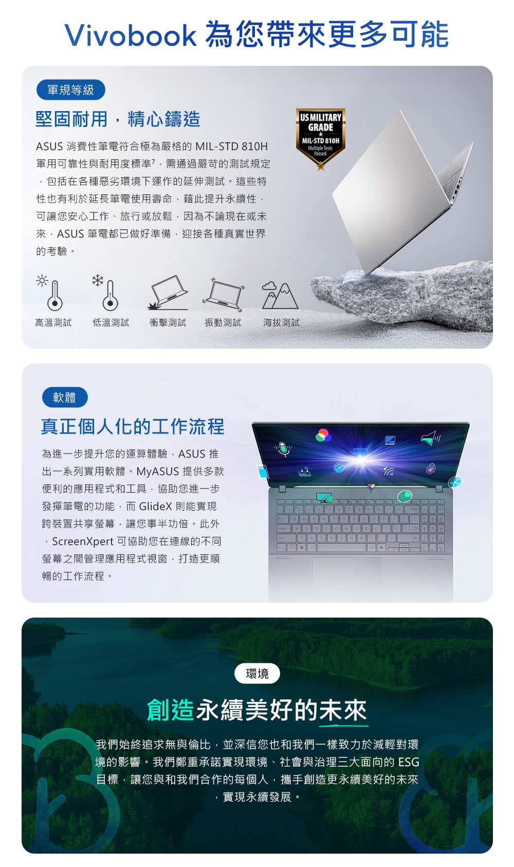境的影響。我們鄭重承諾實現環境、社會與治理三大面向的 ESG
