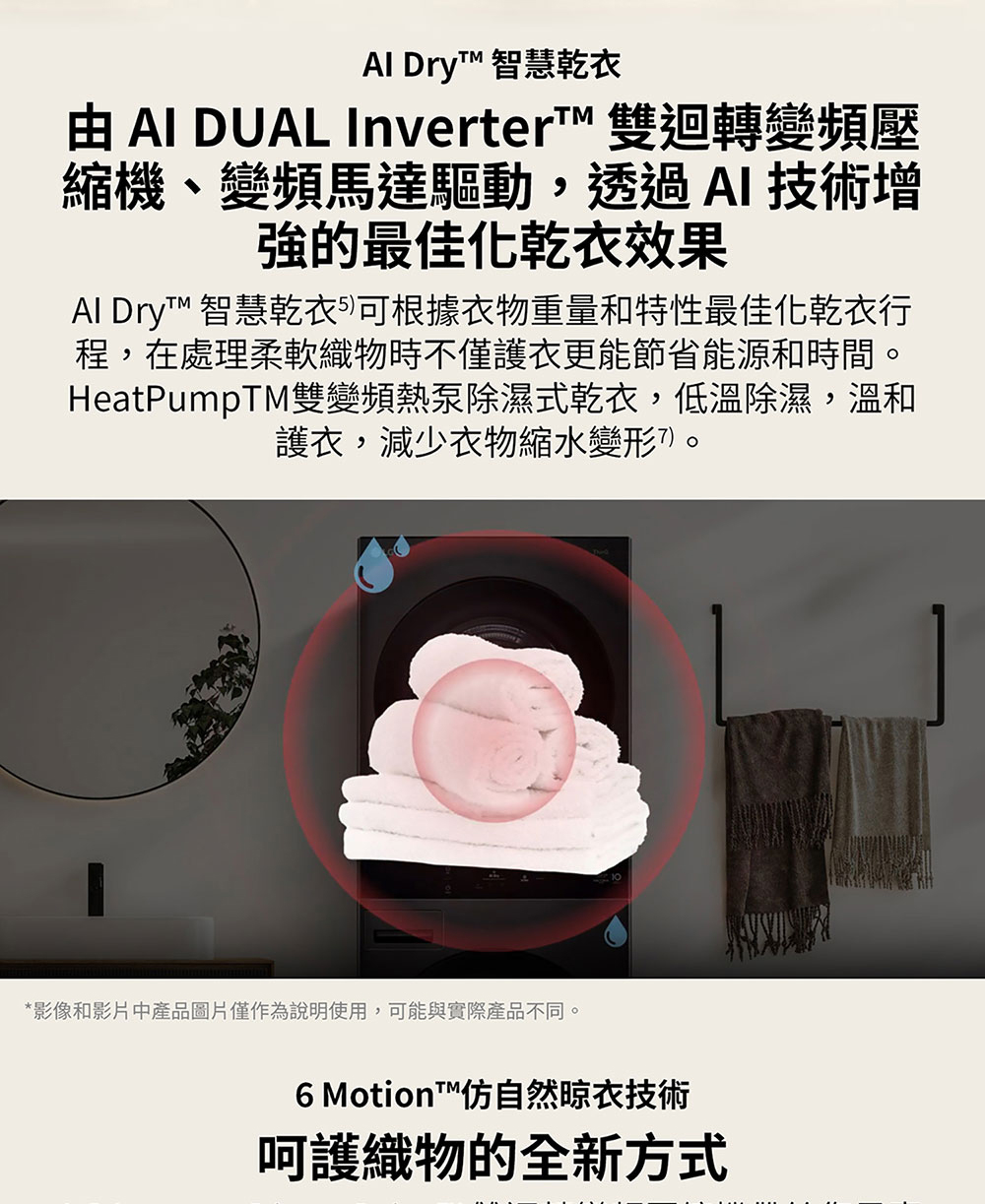 HeatPumpTM雙變頻熱泵除濕式乾衣,低溫除濕,溫和