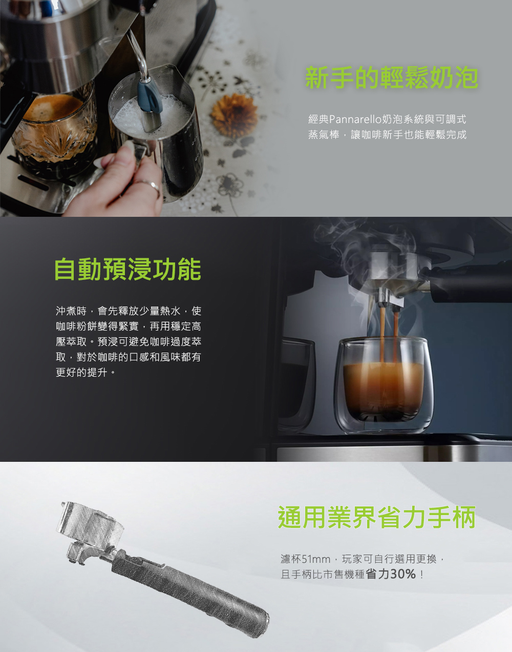 經典Pannarello奶泡系統與可調式