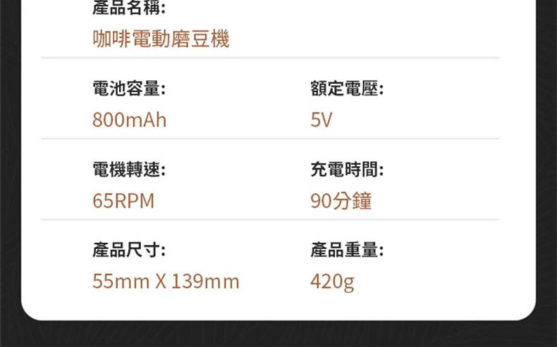 咖啡電動磨豆機