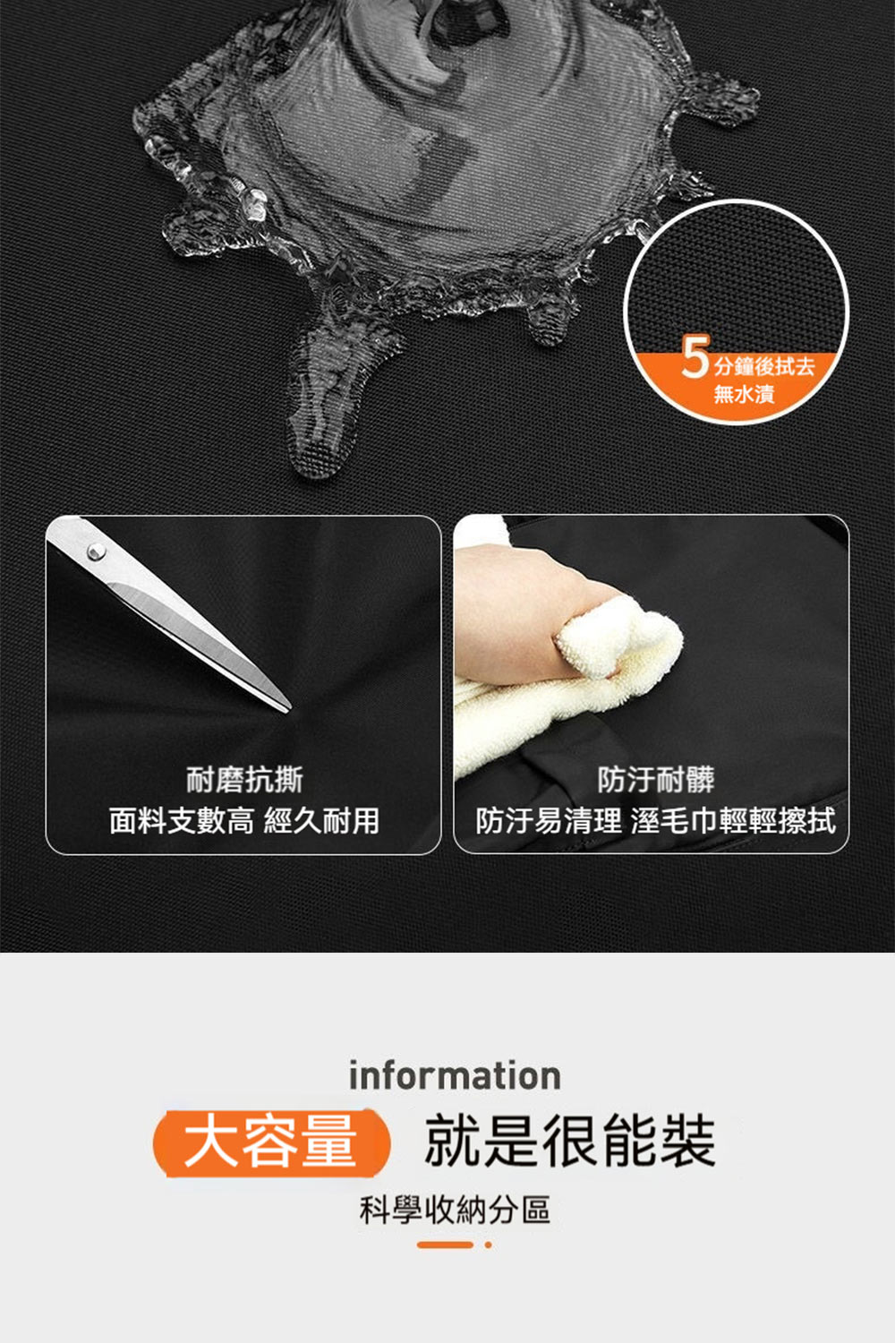 防汙易清理 溼毛巾輕輕擦拭