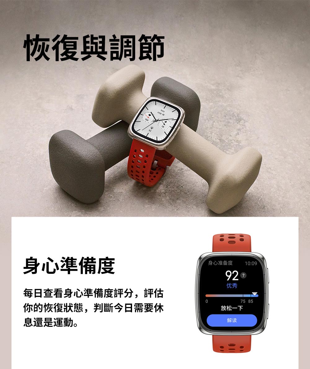 每日查看身心準備度評分,評估