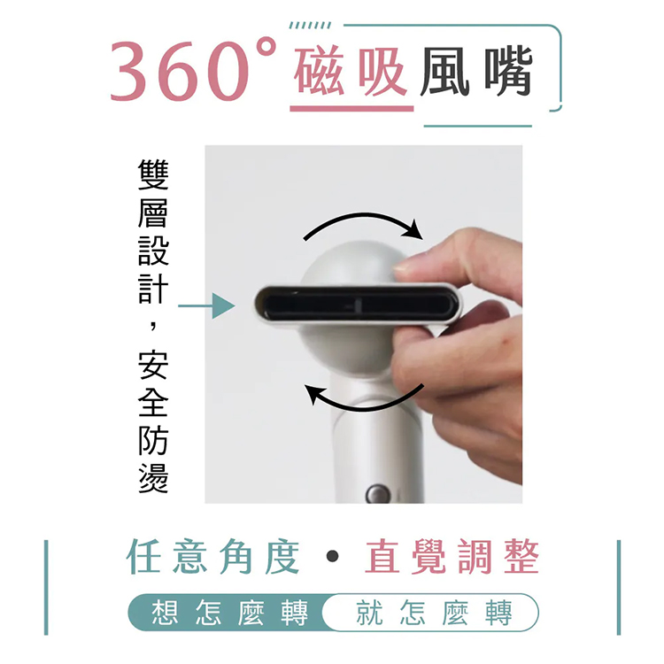 360 磁吸風嘴 雙層設計,安全防燙 任意角度直覺調整 想怎麼轉 就怎麼轉 