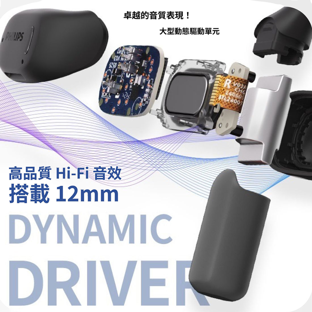 卓越的音質表現 大型動態驅動單元 高品質 HiFi 音效 