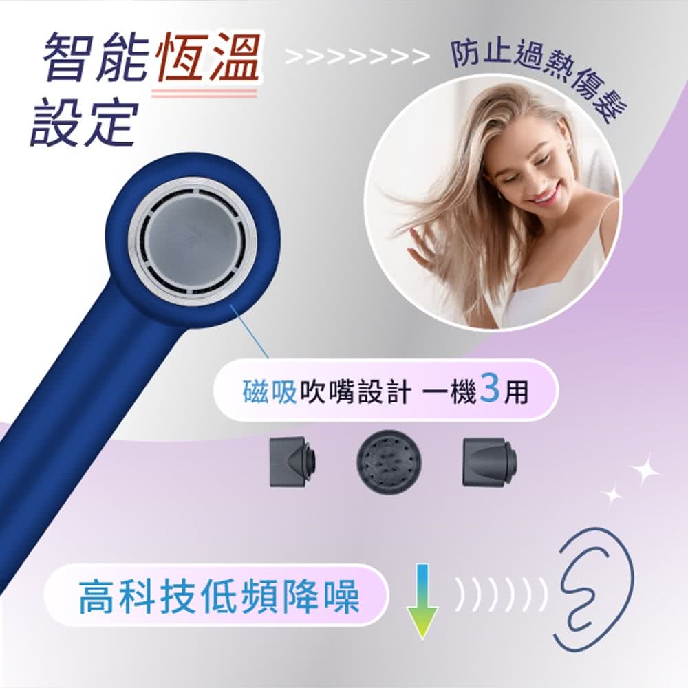 智能恆溫 設定 防止過熱傷要 磁吸吹嘴設計一機3用 高科技低頻降噪 