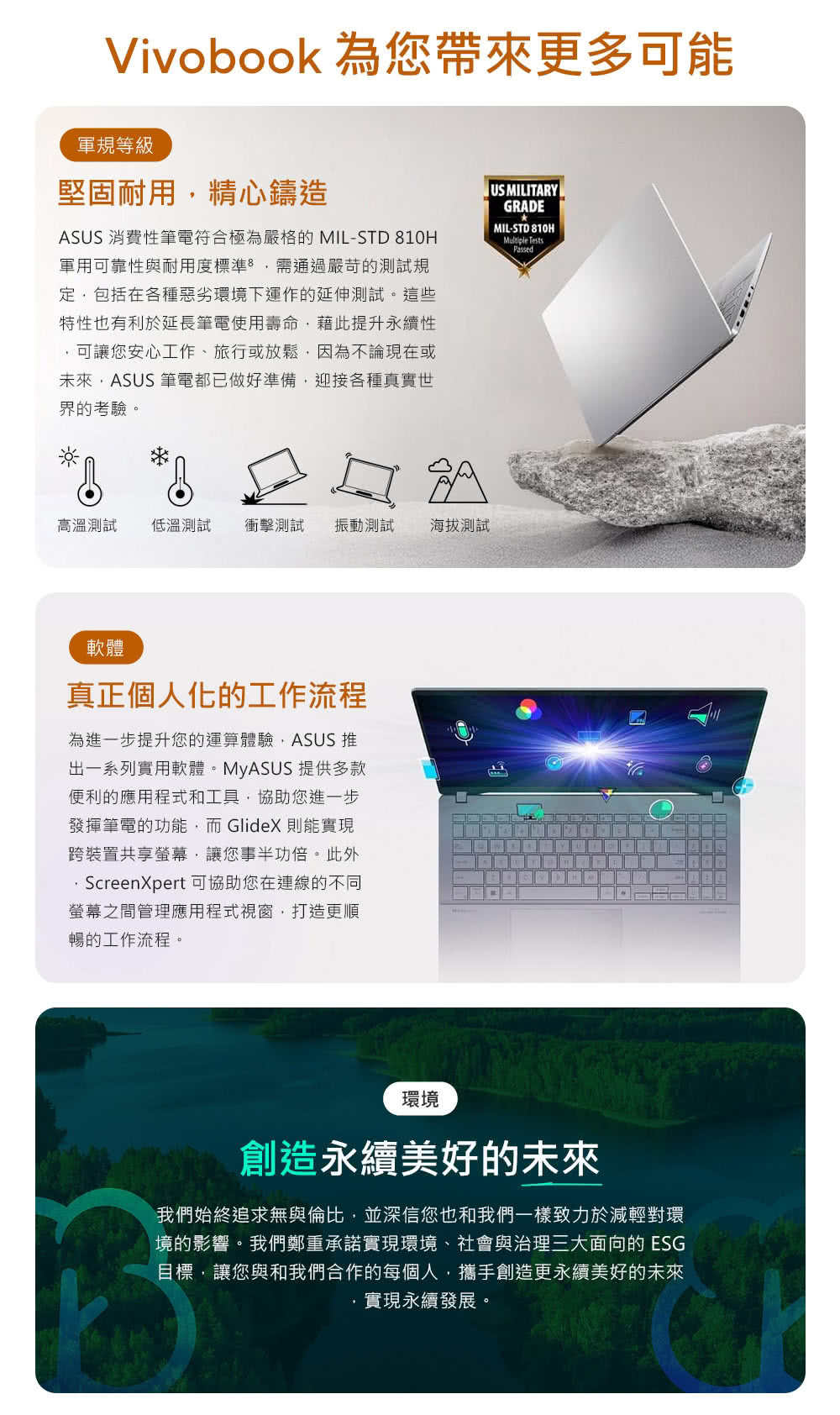ASUS 消費性筆電符合極為嚴格的 MILSTD 810H
