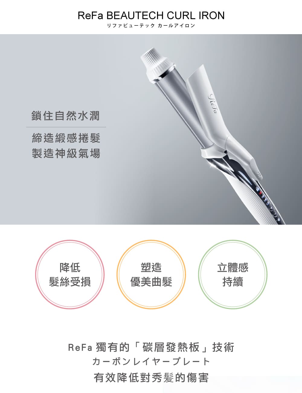 ReFa 黎琺】官方旗艦店BEAUTECH CURL IRON 32 捲髮棒(32mm) - momo購物