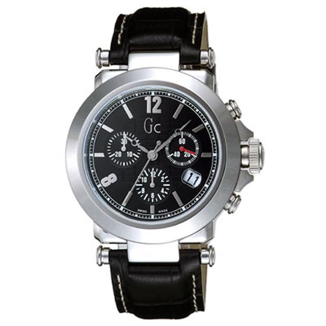 【Gc】知性時尚三眼計時錶-SWISS MADE(黑 GXS31000G2)