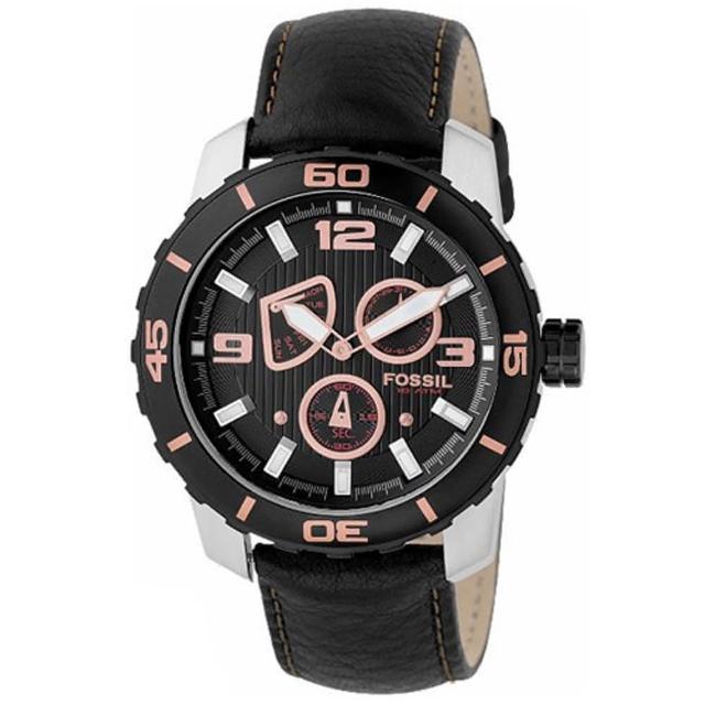 FOSSIL 酷炫獨特扇形逆跳時尚腕錶-黑(BQ9363)