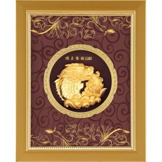 【開運陶源】金箔畫禮品 純金豐實系列-獨占鰲頭....20 x 25cm