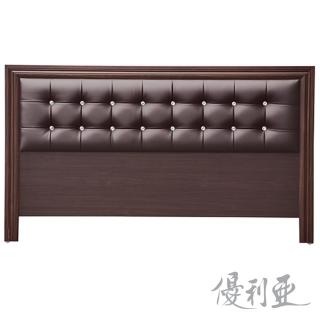【優利亞】簡約格紋水鑽雙人5尺床頭片