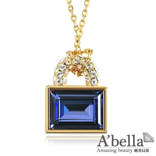 【A’bella浪漫晶飾】鎖愛-墨藍水晶項鍊限量出售