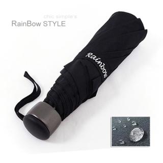 【Rainbow】精工12角切割_潑水性晴雨傘/輕量-防風抗折設計折疊傘(經典黑)