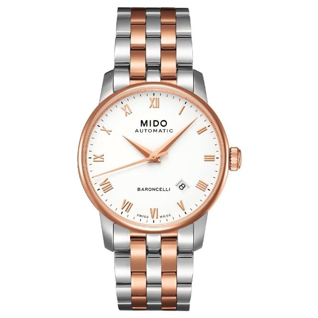 【MIDO】Baroncelli 復刻羅馬機械腕錶-半金(M86009N61)限量出清