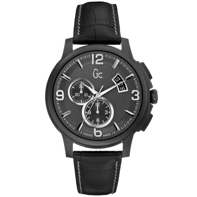 【Gc】卓越魅力都會計時腕錶(皮帶-灰黑 X83006G2S)