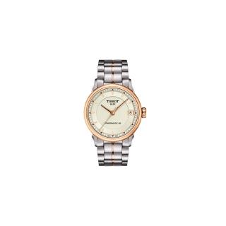 【TISSOT】T-Classic Luxury 機械腕錶-銀/玫塊金(T0862072226101)