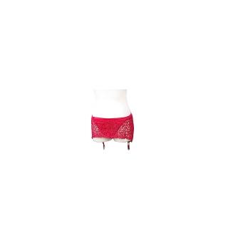【維多利亞的秘密】紅色惹火超彈性低腰吊襪褲裙(L)