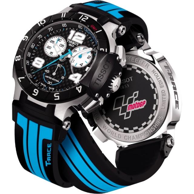 【TISSOT】T-Race MotoGP 專業限量賽車計時腕錶-黑x藍(T0484172720700)福利品出清