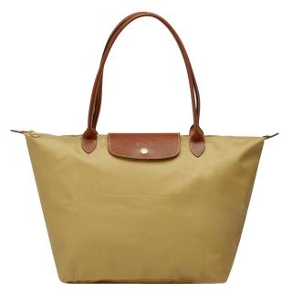 【LONGCHAMP】新色上市長提把尼龍水餃包(中/卡其黃-1899089-831)