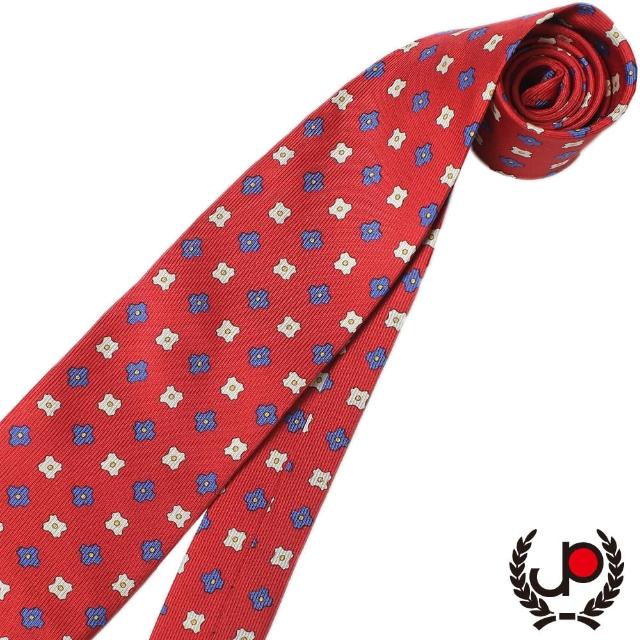 【極品西服】復古新意小花100%絲質領帶 -紅(YT1016)