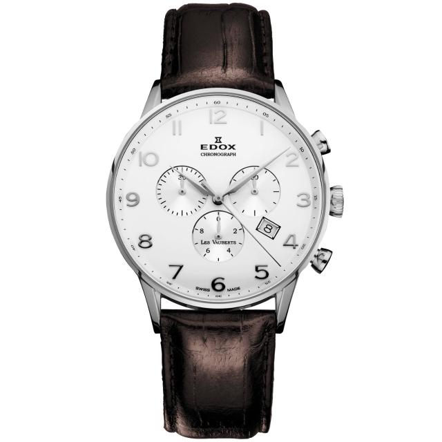 【EDOX】Les Vauberts 競速玩家計時腕錶-白/41mm(E10408.3A.ABN)推薦文