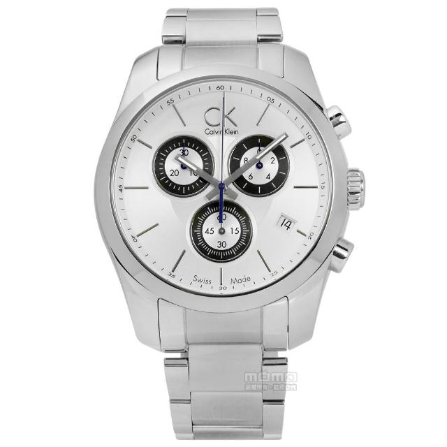 【Calvin Klein】尊爵極品‧三圈計時紳士不鏽鋼腕錶_白(K0K27120)比較推薦