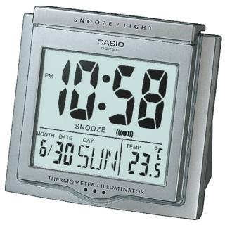 【CASIO 卡西歐】大字幕數位電子溫度鬧鐘(銀灰-DQ-750F-8DF)