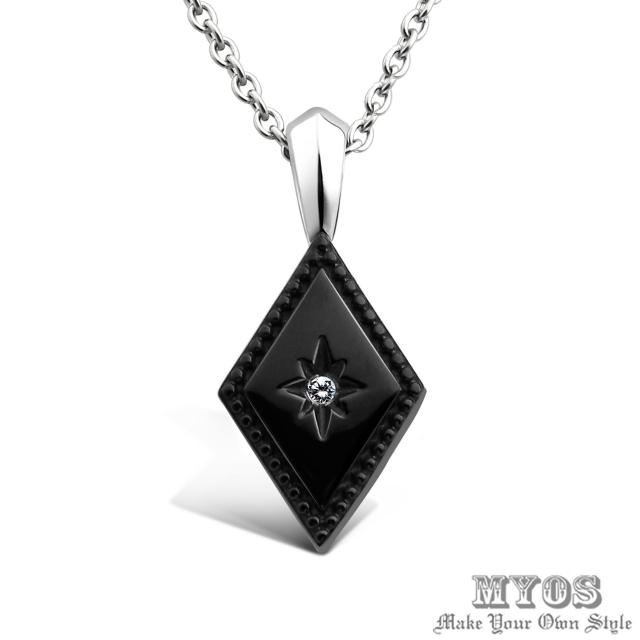 【MYOS】幸福永恆 珠寶級西德鋼 項鍊(黑色大墜)優惠