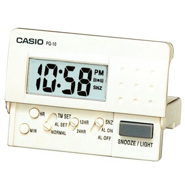 【CASIO 卡西歐】輕便數位電子鬧鐘(白-PQ-10-7R)開箱