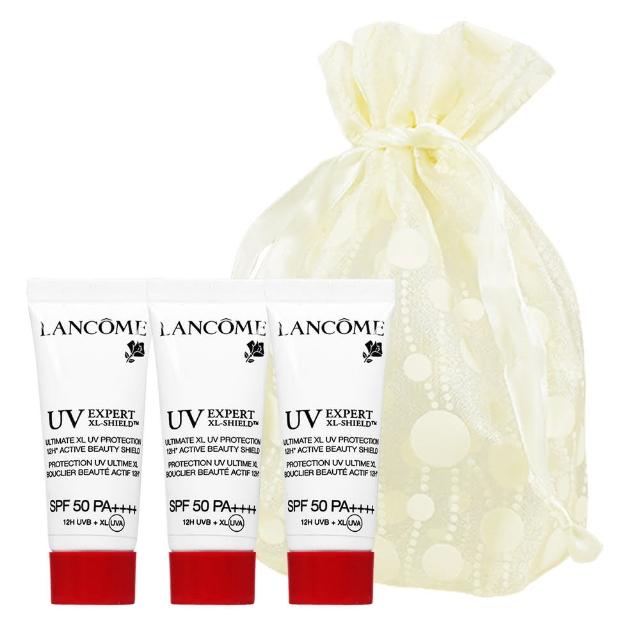 經典款式【LANCOME 蘭蔻】超輕盈柔白隔離乳SPF50升級版(10ml*3入旅行袋組)