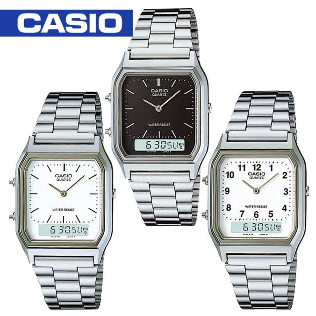 【CASIO 卡西歐】日系復刻版-銀色雙顯中性錶(AQ-230A)開箱