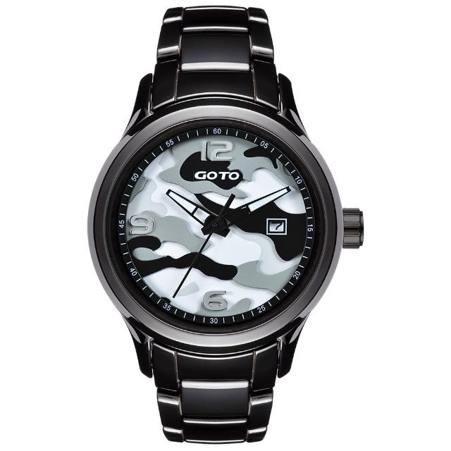 【GOTO】NO.7迷彩系列時尚腕錶-黑x灰(GC0289M-33-321)