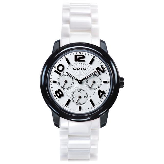 【GOTO】躍色純粹時尚陶瓷腕錶-IP黑x黑刻度(GC6106M-32-231)