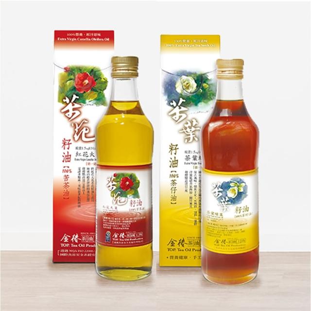 【金椿茶油工坊】白花茶籽油+紅花大果苦茶油(500ml*4)